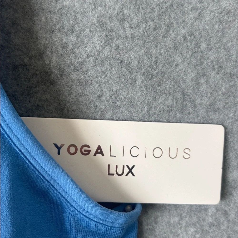 Yogalicious Lux Seamless Katie Zip Bra L Marina Blue